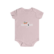 Load image into Gallery viewer, Hair We Share Logo Infant Rip Snap Tee Sizes 6m-24m multiple colors