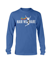 Load image into Gallery viewer, Unisex Hair We Share Gildan Long Sleeve T-Shirt sizes S-5XL multiple colors