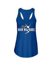 Load image into Gallery viewer, Hair We Share Logo Next Level Ladies Racerback Tank multiple colors sizes XS-2XL
