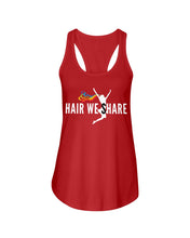 Load image into Gallery viewer, Hair We Share Logo Next Level Ladies Racerback Tank multiple colors sizes XS-2XL