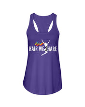 Load image into Gallery viewer, Hair We Share Logo Next Level Ladies Racerback Tank multiple colors sizes XS-2XL
